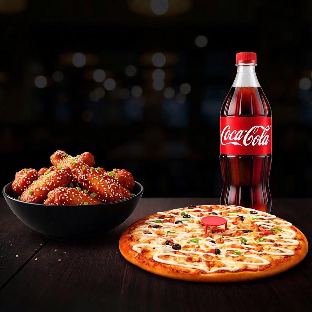 1 Large Pizza, 10 Hot Wings & 1.5 Ltr Drink​