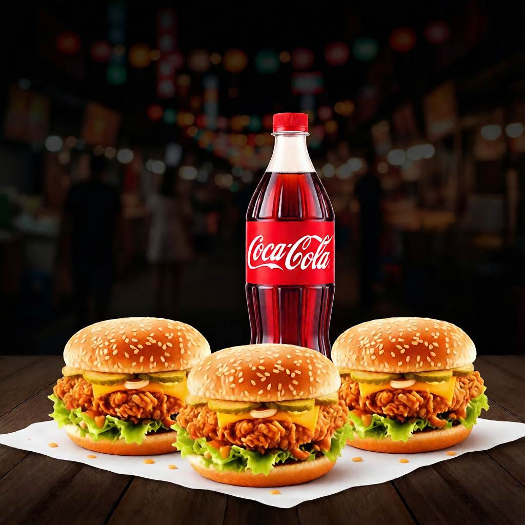 3 Zinger Burger & 1 Ltr Drink
