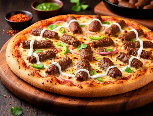 Double-seekh-kabab-pizza