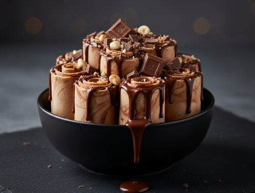 NUTELLA FUDGE BROWNIE- Thai Roll Ice Cream